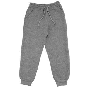 Unisex Gri Polarlı Cepli Üç İp Eşofman Tek Alt