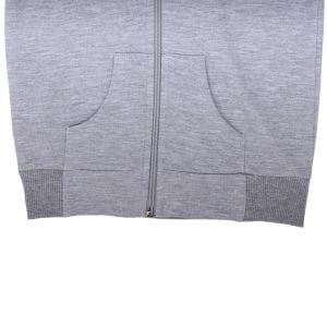Unisex Kendinden Peluş Oyuncak Ayılı Gri Fermuarlı Kapşonlu Hırka