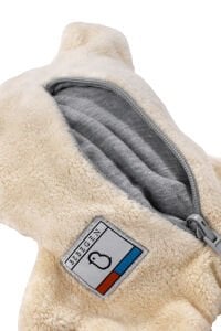 Unisex Kendinden Peluş Oyuncak Ayılı Gri Fermuarlı Kapşonlu Hırka