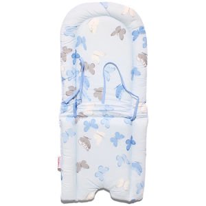Unisex Mavi Kelebek Desenli Mama Sandalyesi Minderi