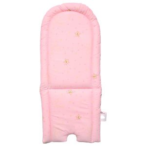 Unisex Pembe Sarı Yıldız Desenli Mama Sandalyesi Minderi