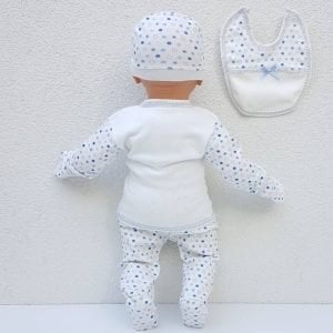 Chery Kalpli Açık Mavi 5 Parça Erkek Bebek Hastane Çıkış Seti