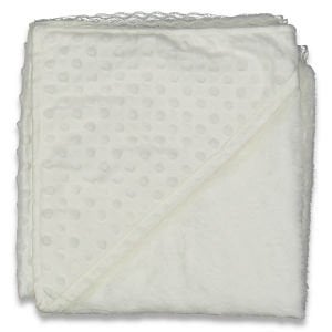 Unisex Bebek Beyaz Polarlı Nohut Battaniye 80x90