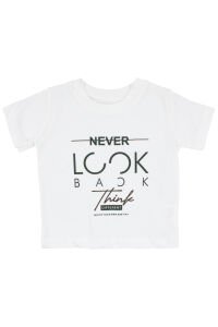 Erkek Bebek Ekru Never Look Back Yazılı Yeşil Müslin Ceketli 3'lü Takım