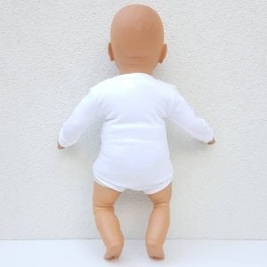 Beyaz Sade Uzun Kollu Alttan Çıt-çıtlı Badi Zıbın
