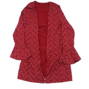 Gri Bordo Çiçek Desenli Hamile Lohusa 3'lü Pijama Takımı