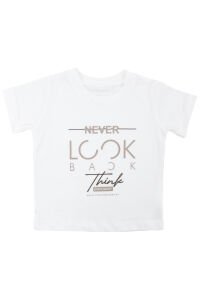 Erkek Bebek Ekru Never Look Back Yazılı Bej Ceketli 3'lü Takım