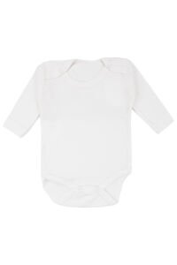 Unisex Ekru Sade Uzun Kollu Zıbın