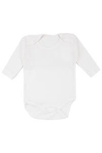 Unisex Ekru Sade Uzun Kollu Zıbın