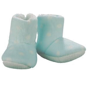 Erkek Bebek Mavi Beyaz Puanlı Peluş Panduf 6-18 Ay