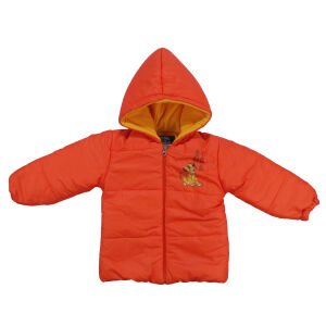 Turuncu Simba Baskılı Kapşonlu Mont