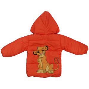 Turuncu Simba Baskılı Kapşonlu Mont