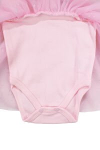 Kız Bebek Pembe Tüllü Kalpli Zıbınlı Elbise