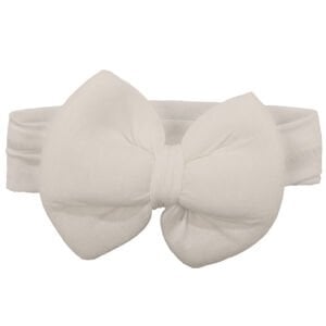 Kız Bebek Büyük Fiyonklu Beyaz Bandana