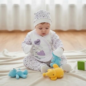 Chery Kalpli Mor 5 Parça Kız Bebek Hastane Çıkış Seti