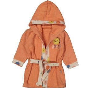 Erkek Çocuk Turuncu Emoji Desenli Ops Bornoz