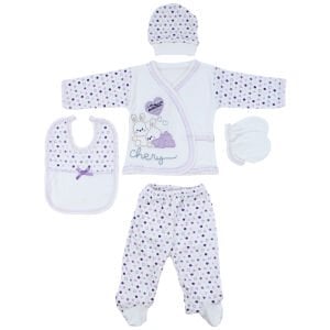 Chery Kalpli Mor 5 Parça Kız Bebek Hastane Çıkış Seti