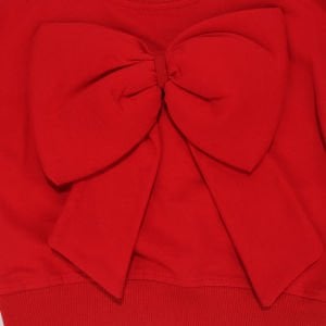 Kız Bebek Kırmızı Ekru Büyük Fiyonklu Puanlı 2'li Takım