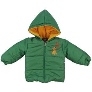 Yeşil Simba Baskılı Kapşonlu Mont