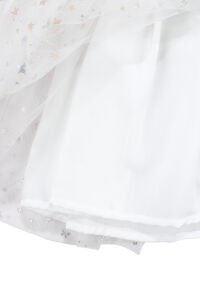 Kız Çocuk Ekru Gold Yıldız Desenli Tüllü Elbise