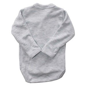 Civciv Nakışlı Kendinden Eldivenli Uzun Kollu Çıtçıtlı Gri Zıbın 0-3 Ay