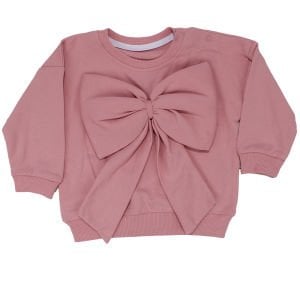 Kız Bebek Pudra Ekru Büyük Fiyonklu Puanlı 2'li Takım