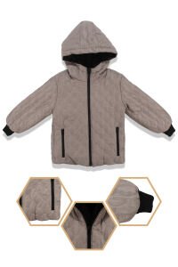 Unisex Vizon İçi Peluş Kapitoneli Mont