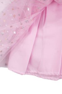 Kız Çocuk Pembe Gold Yıldız Desenli Tüllü Elbise