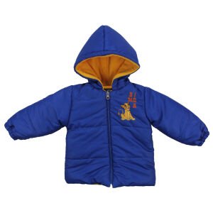 Mavi Simba Baskılı Kapşonlu Mont