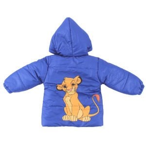 Mavi Simba Baskılı Kapşonlu Mont
