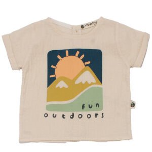 Erkek Bebek Ekru Haki Güneş Fun Outdoors Yazılı 2'li Takım