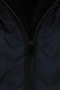 Unisex Lacivert İçi Peluş Kapitoneli Mont