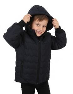 Unisex Lacivert İçi Peluş Kapitoneli Mont