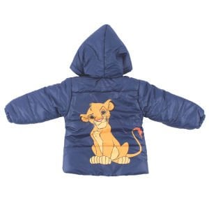 Lacivert Simba Baskılı Kapşonlu Mont