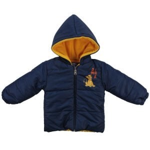 Lacivert Simba Baskılı Kapşonlu Mont