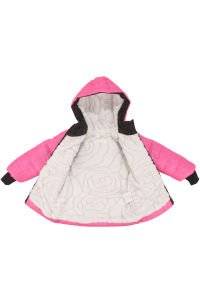 Kız Çocuk Fuşya Simli Parlak İçi Peluş Mont