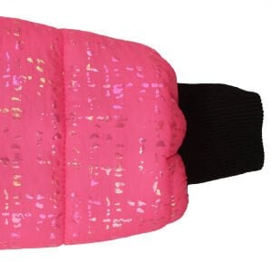 Kız Çocuk Fuşya Simli Parlak İçi Peluş Mont