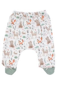 Kız Bebek Yeşil Beyaz Hayvanlı Desenli Müslin 5 Parça Hastane Çıkış Seti