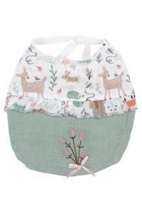 Kız Bebek Yeşil Beyaz Hayvanlı Desenli Müslin 5 Parça Hastane Çıkış Seti