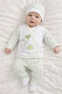 Chery Yeşil Kalpli Tavşan 5 Parça Hastane Çıkış Seti