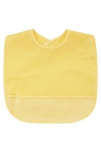 Unisex Sarı Su Geçirmez Mama Önlüğü 0-18 Ay