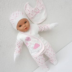 Chery Kalpli Pembe 5 Parça Kız Bebek Hastane Çıkış Seti