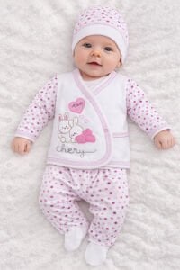 Chery Kalpli Pembe 5 Parça Kız Bebek Hastane Çıkış Seti