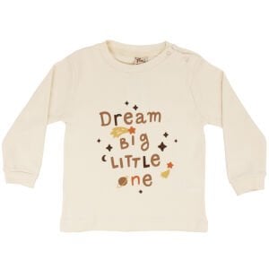 Erkek Çocuk Ekru Dream Yıldızlı Baskılı Pijama Takımı