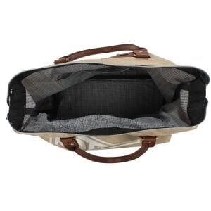 Mother Bag Baskılı Geniş Hacimli Bej Anne Bebek Bakım Omuz Çantası