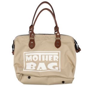Mother Bag Baskılı Geniş Hacimli Bej Anne Bebek Bakım Omuz Çantası