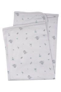 Unisex Gri Koala Desenli Organik Penye Battaniye