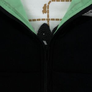 Erkek Bebek Siyah Yeşil Şapkalı Şişme Yelekli Badili 3'lü Takım