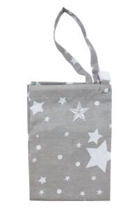 Unisex Gri Beyaz Kayan Yıldız Desenli Emzirme Önlüğü