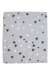Unisex Gri Üçgen Desenli Emzirme Önlüğü